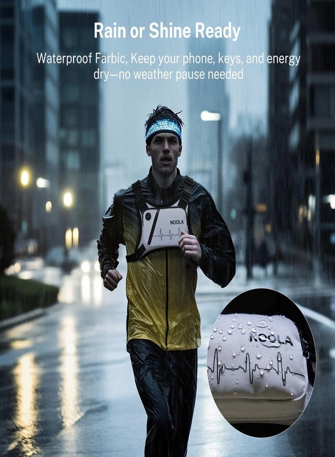 NOOLA Running Chest Pack, Running Vest for Men Women with Reflective Back, Lightweight Sport Chest Bag for Runners, Cycling, Biking, EDC Pouch, Phone Holder Carrier for Jogging, White - Image 3