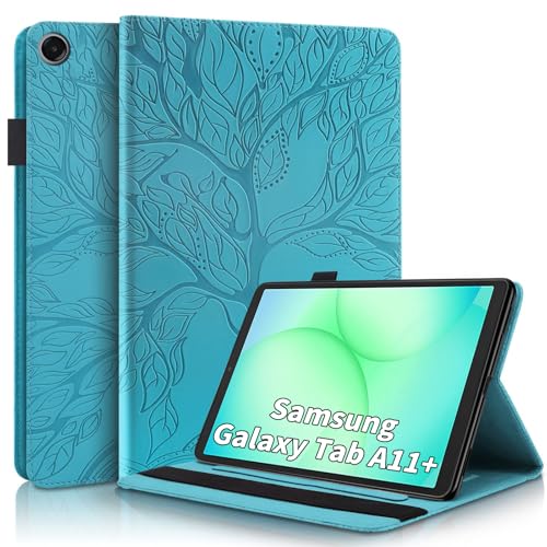 TIPOYOROO Case for Samsung Galaxy Tab A11 Plus 11 inch 2025 (SM-X310/SM-X315/SM-X236), Flip Cover Samsung Galaxy Tab A11+ 5g PU Leather with Elastic Band & Card Holder-Turquoise - Image 1