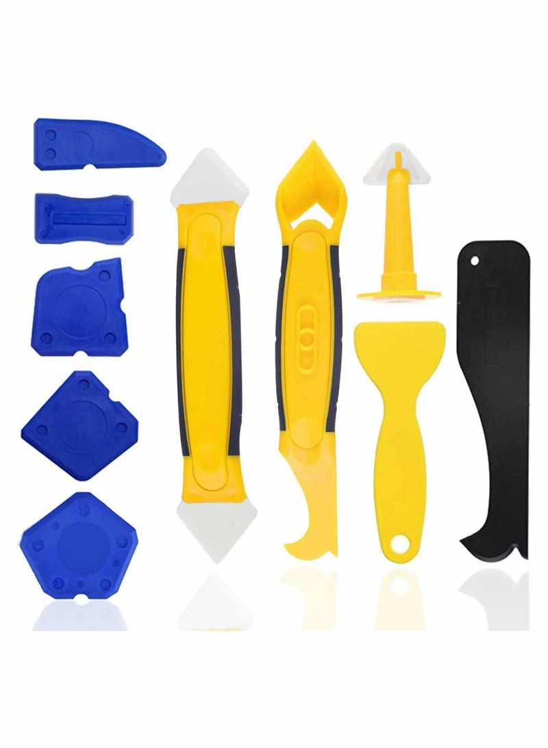 Y&D 10PCS Caulking Tool Kit, Sealant Remover Tool, Silicone Finishing Gun Nozzle, and Smoother for Bathroom Kitchen Room Floor Corner - Image 1