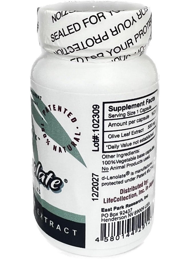 EAST PARK D-Lenolate Olive Leaf Extract (500Mg - 60 Caps) By East Park Research  - Image 2
