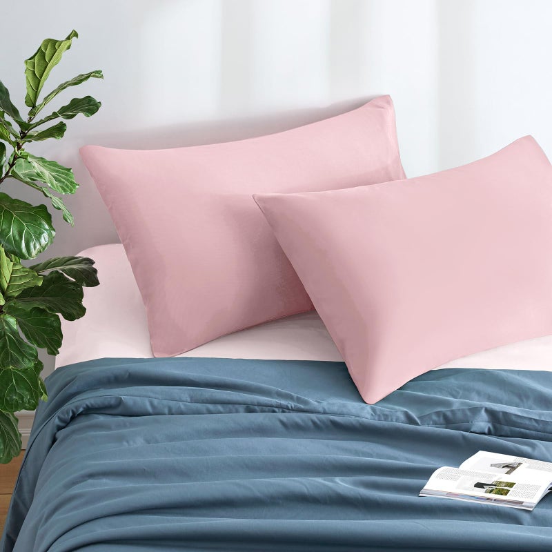 MILVOWOC 2Pcs Brushed Microfiber King Pillowcases - 20 x 36 Inch  Dusty Pink Pillow Case Set Non Slip Envelope Pillow Cover with Moisture Absorption and Anti-Wrinkle - Image 2