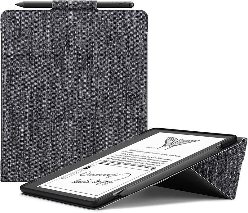 Ayotu Stand Case for Kindle Scribe 10.2 Inch (2024/2022 Released) - Auto Sleep/Wake, Premium Sturdy Fabric Cover with Pen Holder, Only for 10.2" Kindle Scribe, Grey - Image 1