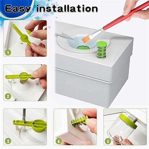 DEVHEART Paint Brushes Cleaning Tool, Paint Brush Cleaner with Flushing Button & Auto Refill Water Tank | Water Recycling Brush Rinser for Oil Paint Brushes, Acrylic Paint Brushes, Makeup Brush - Image 3