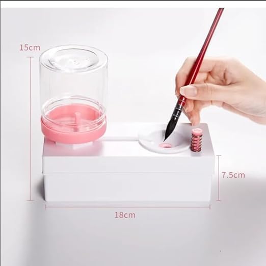 DEVHEART Paint Brushes Cleaning Tool, Paint Brush Cleaner with Flushing Button & Auto Refill Water Tank | Water Recycling Brush Rinser for Oil Paint Brushes, Acrylic Paint Brushes, Makeup Brush - Image 4