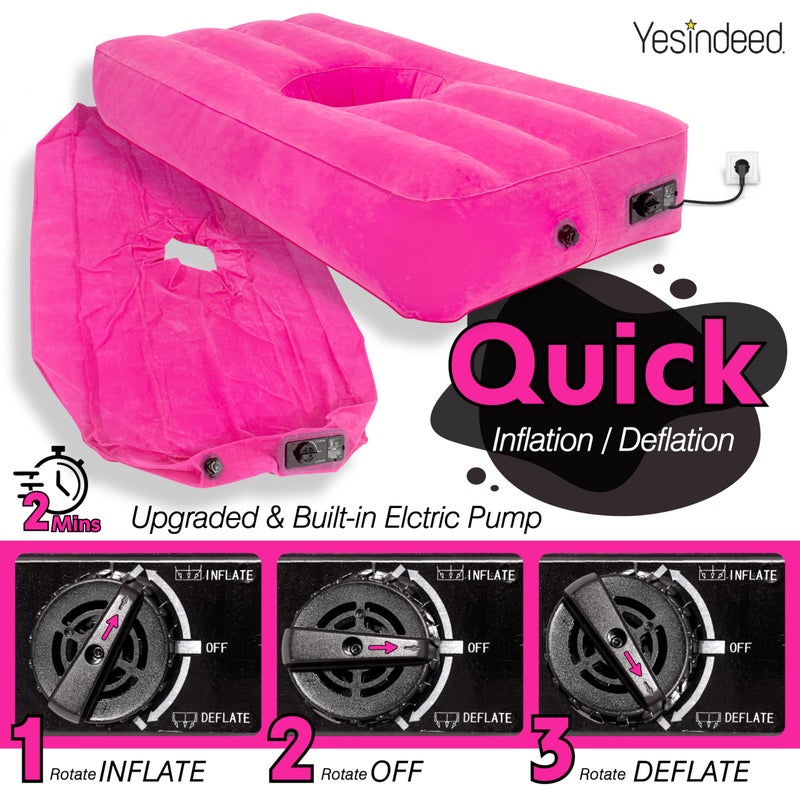 YESINDEED Upgraded BBL Bed with Hole, Inflatable Brazilian Butt Lift Mattress for Post Surgery Recovery - Waterproof Velvet Touch Top Comfortable & Supportive - Carrying Bag and with Built-in Pump - Image 5