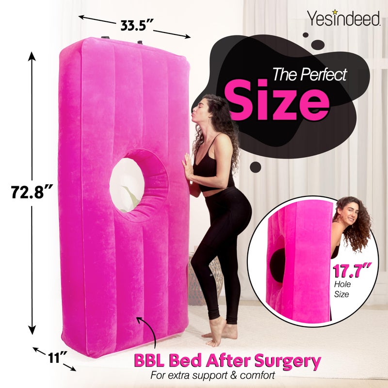 YESINDEED Upgraded BBL Bed with Hole, Inflatable Brazilian Butt Lift Mattress for Post Surgery Recovery - Waterproof Velvet Touch Top Comfortable & Supportive - Carrying Bag and with Built-in Pump - Image 4