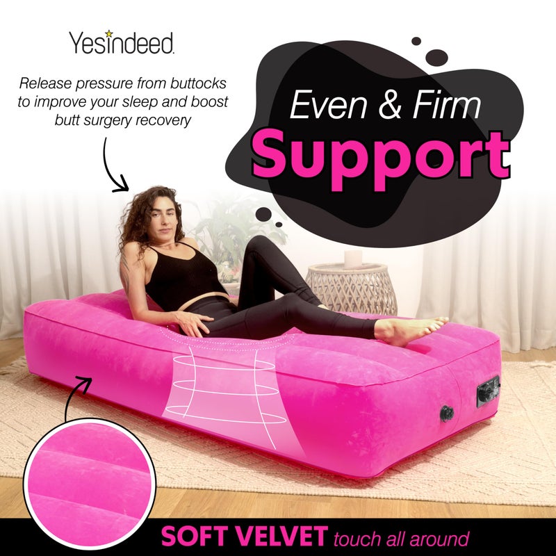 YESINDEED Upgraded BBL Bed with Hole, Inflatable Brazilian Butt Lift Mattress for Post Surgery Recovery - Waterproof Velvet Touch Top Comfortable & Supportive - Carrying Bag and with Built-in Pump - Image 3