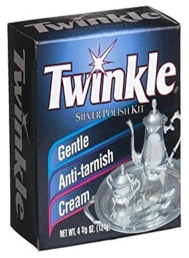 Twinkle Silver Polish Kit, Gentle Anti-Tarnish Cream 4.38 oz (Pack of 2)