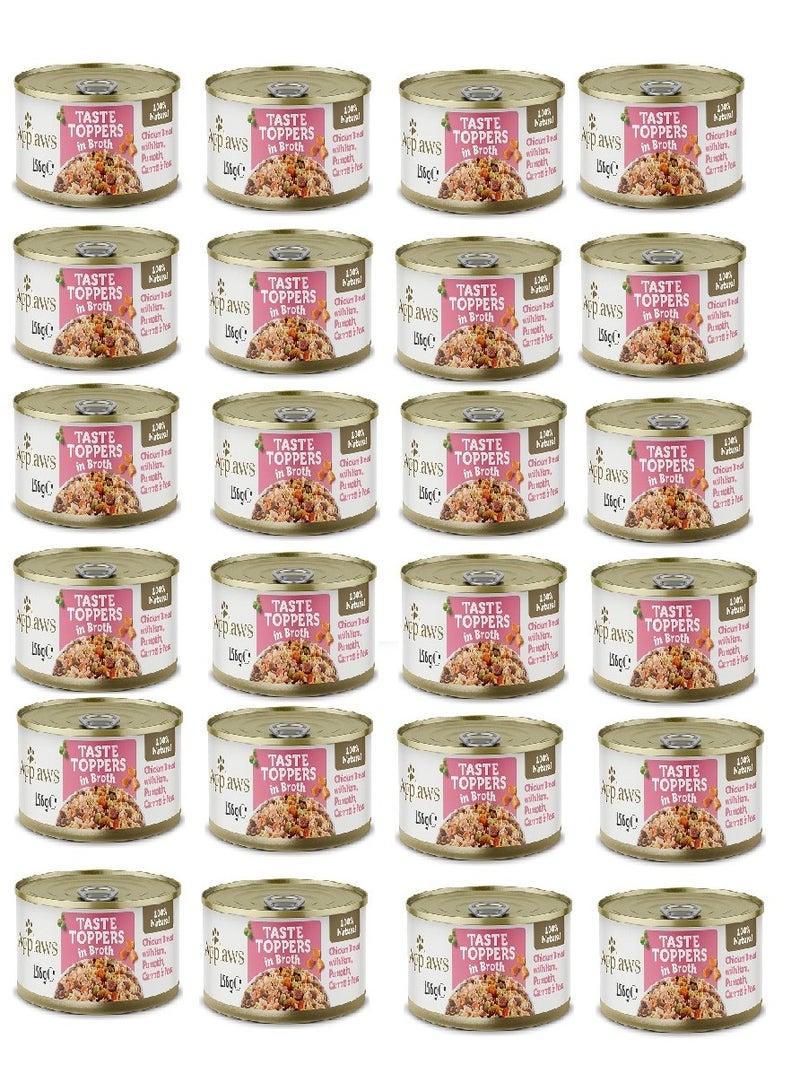 Applaws 24PC Applaws Taste Topper in Broth Chicken Ham Dog Tin 156G - Image 1
