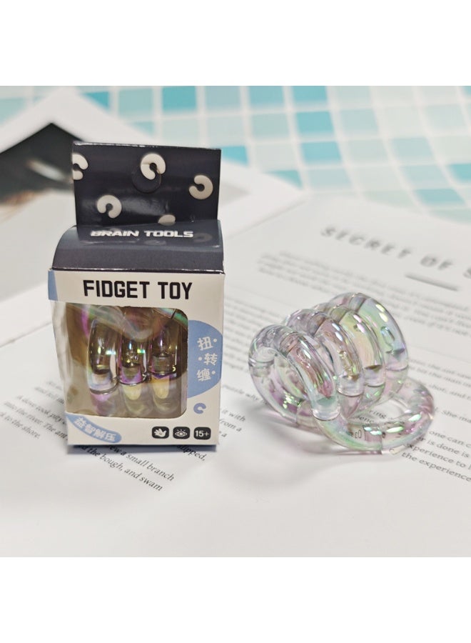 Fidget Iridescent Tangle Fidget Toy, Twisting Worry Fidget Chain, Stress Relief Brain Tool for ADHD, Anxiety, Keep Hands Busy, Quiet Sensory Toy for Kids & Adults, Desk Toy for Classroom & Office， Tangle - Image 2