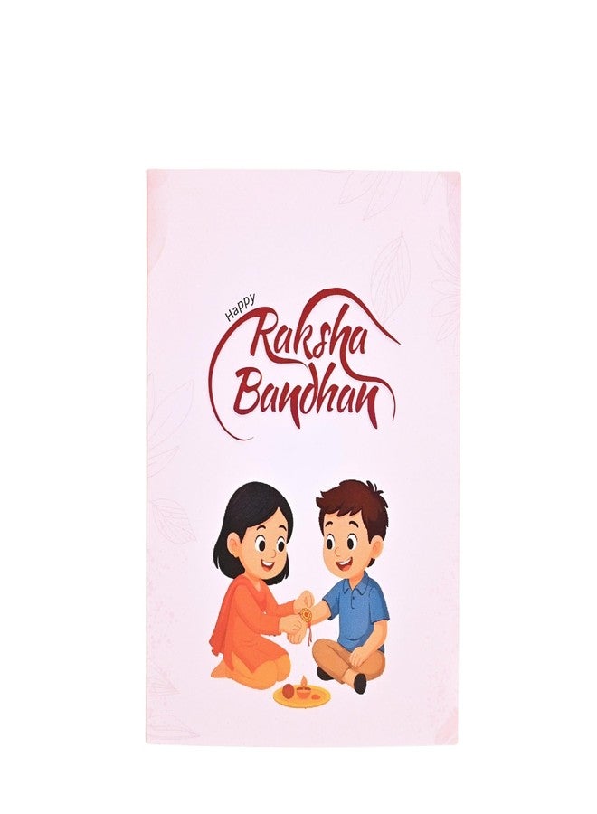 Poorak Religious Assorted Rakhi Set – Includes 1 Rakhi, 1 Tealight (50 Candle Set) Roli Chawal & Greeting Card - Image 4