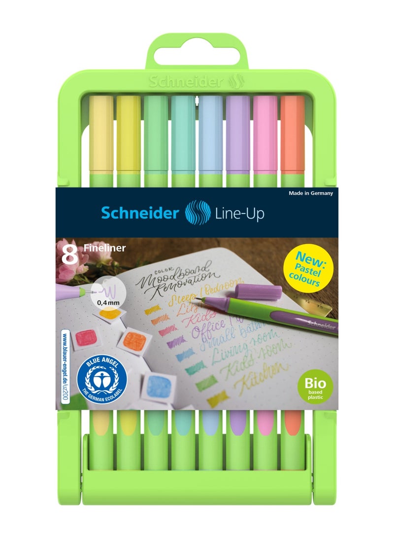 Schneider مجموعة 8 قطع من أقلام التحديد الرفيعة 0.4 مم بألوان باستيل - Image 1