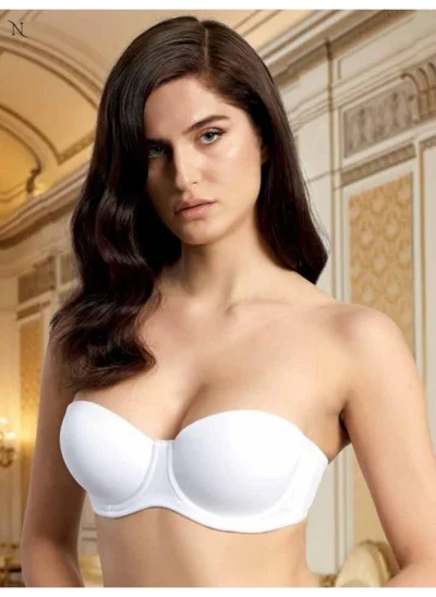 نورتيكس 192 Women's Unsupported Strapless Bra-White