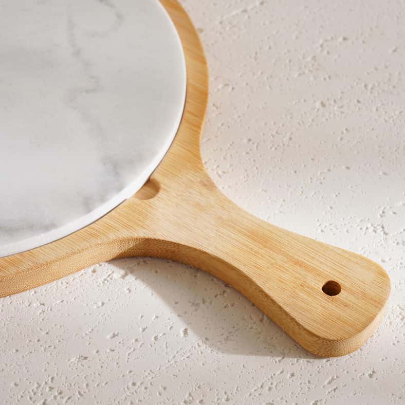 Pan Home Natura 2-Piece Round Serving Platter 40x28x2cm -Natural & White - Image 2