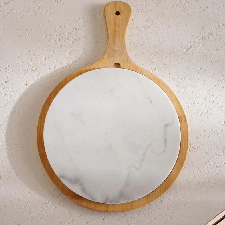 Pan Home Natura 2-Piece Round Serving Platter 40x28x2cm -Natural & White - Image 5