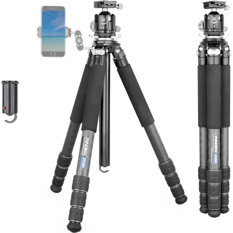 Innorel INNOREL Carbon Fiber Tripod- GT324C Professional Compact Tripod for DSLR Camera Heavy Duty Stand with Low Gravity Center Ball Head Special-Shaped Center Column Max Load 55lbs/25kg  - Image 1