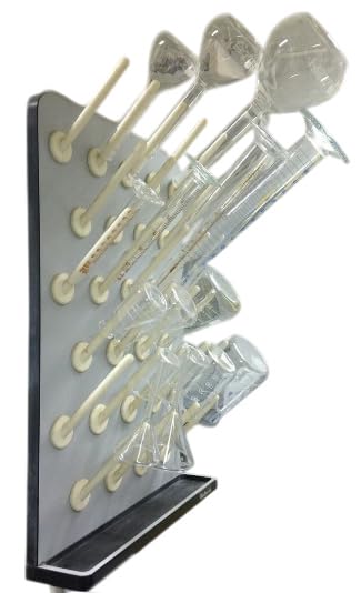 AIDraining Rack 20 Pegs PolypropylenePlastic Wall Mounted Laboratory Draining Rackwith Collection Tray for Labwith a Tray which Collects All The Waste Waterfor LaboratoryPack of 1 - Image 4