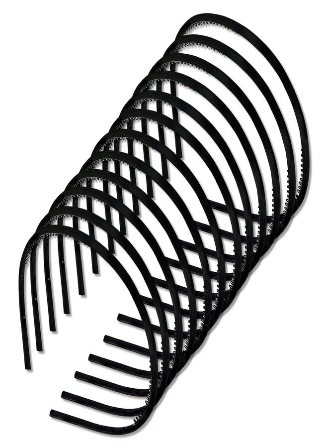 TEMPERIA (12pcs) Hair Band For Girls Women & Kids - Fancy & Stylish Hairband Headband Cute Accessories - Black - Image 1