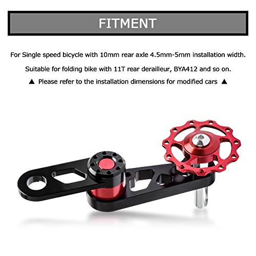 PSLER Bike Chain Tensioner with Derailleur Hanger Bike Chain Guide for Folding Bicycle Cycling Tool Replacement Accessories Red - Image 2