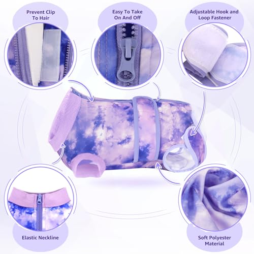 Lukovee Recovery Suit for Dogs, Zipper On Recovery Suit for Female Male Dog, Onesie Abdominal Wounds Cone E-Collar Alternative Prevent Licking Spay Recovery Suit (Small, Purple Tie-dye) - Image 3