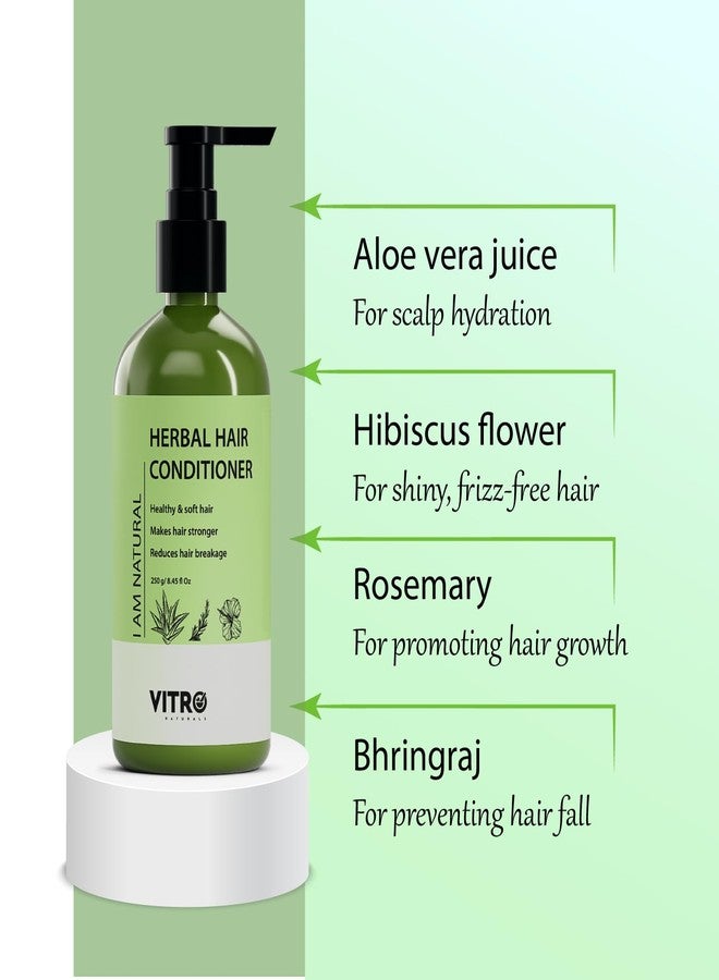 Vitro Herbal Hair Conditioner 250gm | Nourishes and Strengthens Hair, Reduces Breakage | Enriched with Aloe Vera, Hibiscus, Bhringraj, Sesame, Rosemary - Image 3