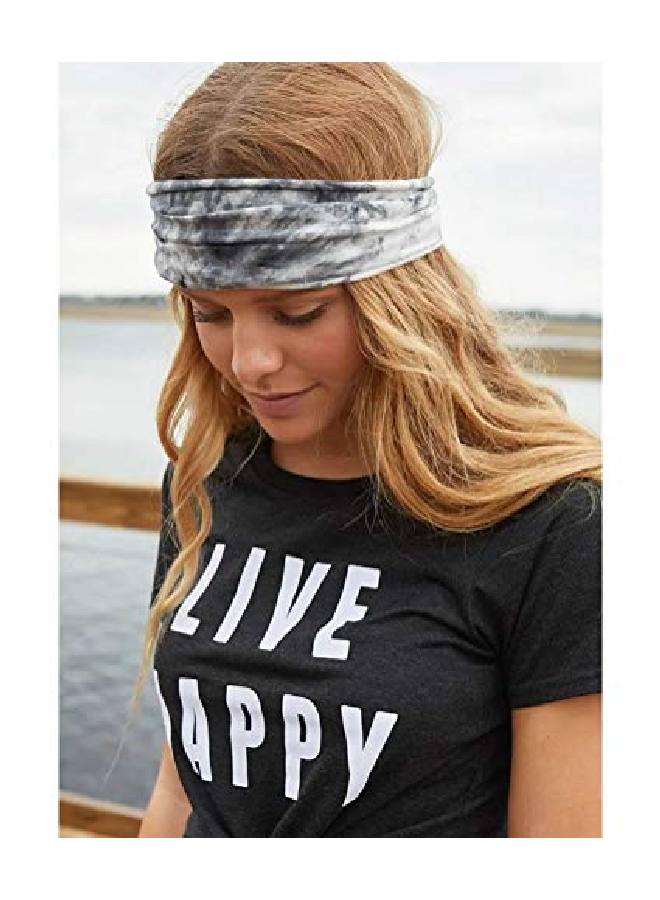 Huachi Women'S Headbands Yoga Workout Exercise Tie Dye Bandeau Headband Sweat Wicking Hair Bands - Image 4