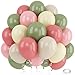 Paeyeq Dusty Green Pink Beige Balloons Light Pink Yellow Mist Sage Cream Peach Balloon 12INCH Ivory White Sand Helium Latex Balloon for Arch Kids Wildflower Goose Birthday Party Decorations Baby Shower - Image 2