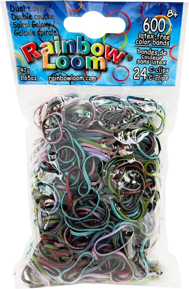 أشرطة مطاطية بلون أزرق وبنفسجي بتصميم مجرة حلزوني من Rainbow Loom