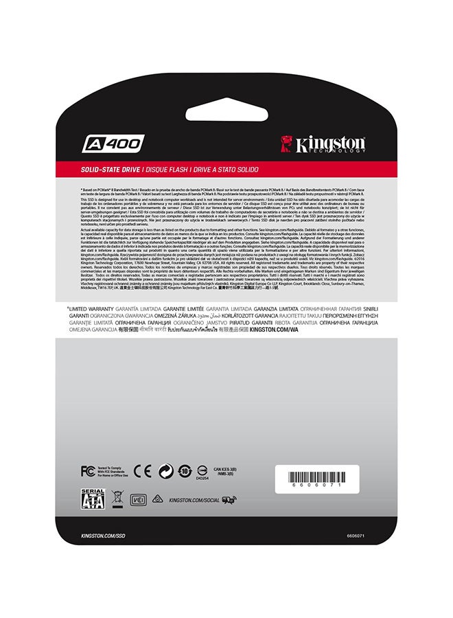 كينغستون SSD 480 جيجابايت - A400 محرك أقراص الحالة الصلبة الداخلي SATA مقاس 2.5 بوصة 480.0 جيجابايت - Image 5