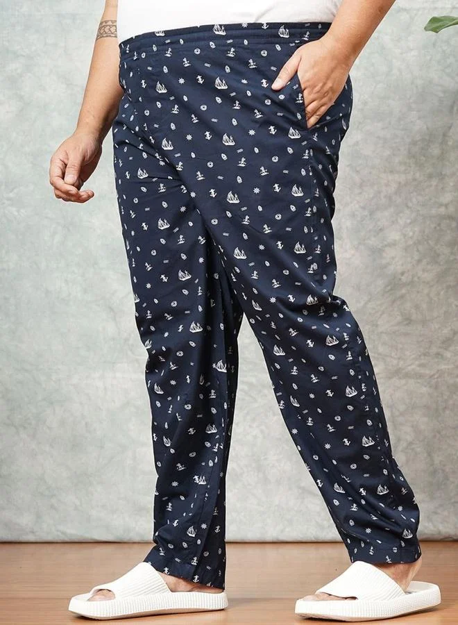 Take Two Plus Men Regular Fit Nautical Print Lounge Pants By HardSoda