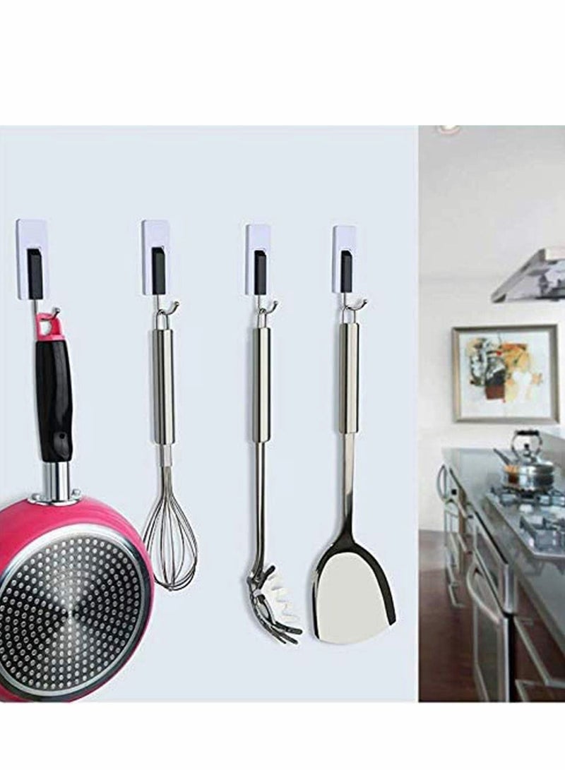 SYOSI Adhesive Hooks, 16 Packs Holds Up to 6 lbs, Utility Self Wall 304 Stainless Steel Waterproof for Hanging Jackets, Kitchenware, Bathrobes, Bath Towels, Coat, Bag - Image 5