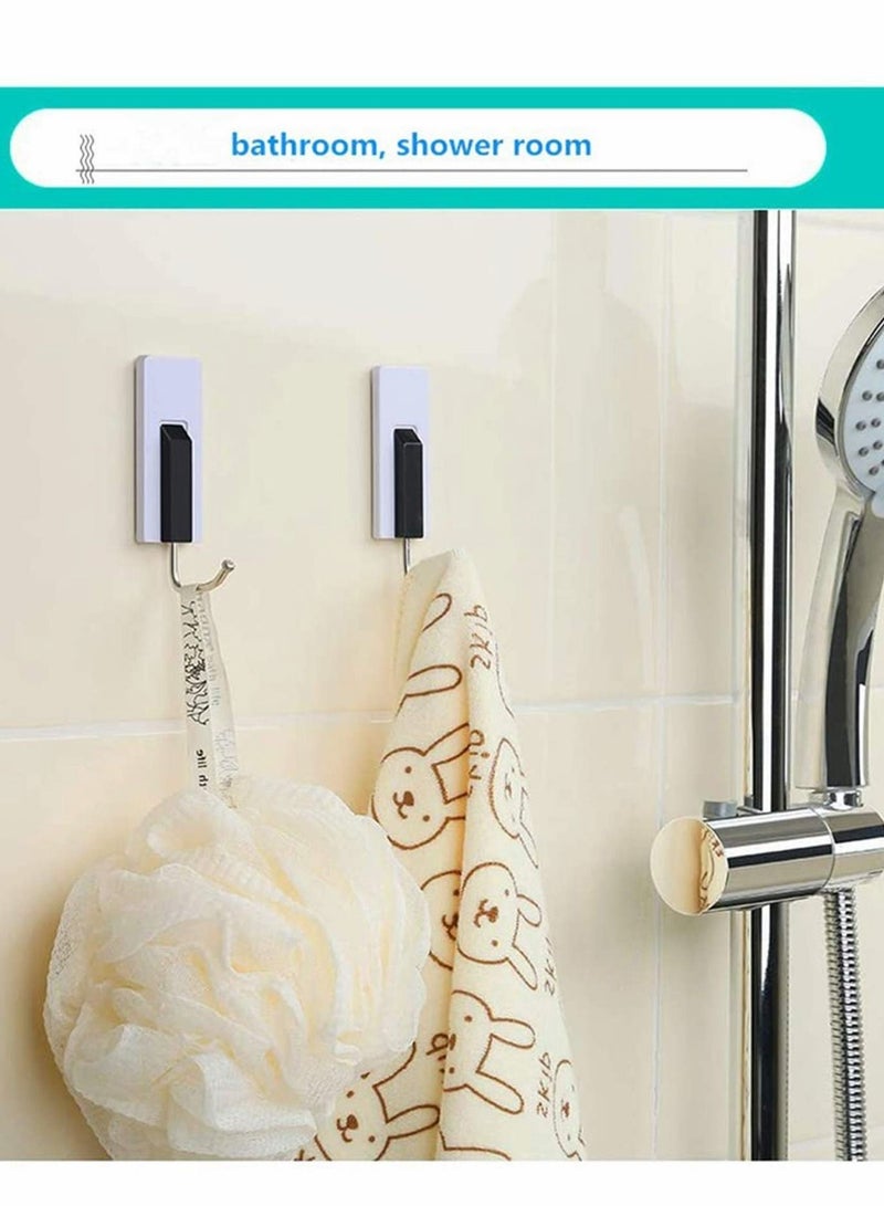 SYOSI Adhesive Hooks, 16 Packs Holds Up to 6 lbs, Utility Self Wall 304 Stainless Steel Waterproof for Hanging Jackets, Kitchenware, Bathrobes, Bath Towels, Coat, Bag - Image 4