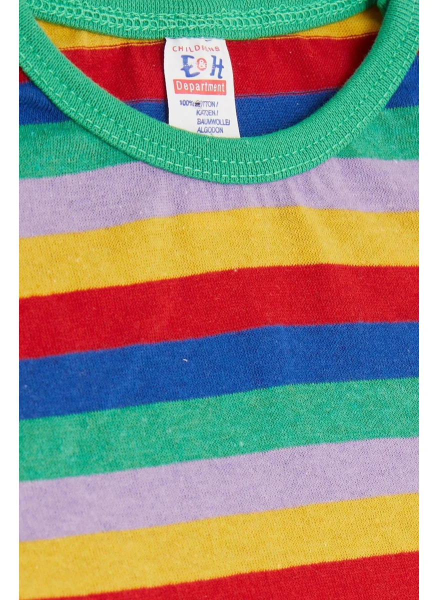 بريز Boy's T-Shirt Patchwork Striped Puppy Printed 1-4 Years, Mixed Color