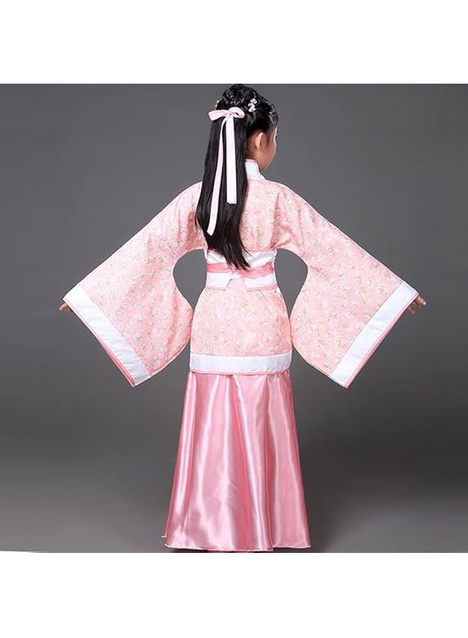 New Retro Chinese Hanfu Dress Imitation of Tang and Song Dynasties Girls' Dress Pink - Image 4