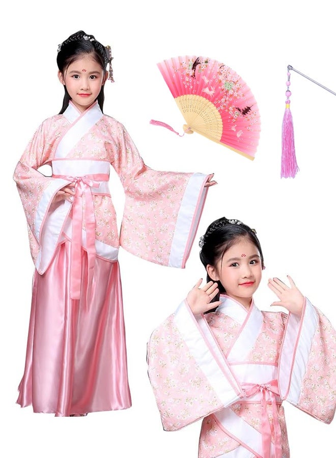 New Retro Chinese Hanfu Dress Imitation of Tang and Song Dynasties Girls' Dress Pink - Image 1