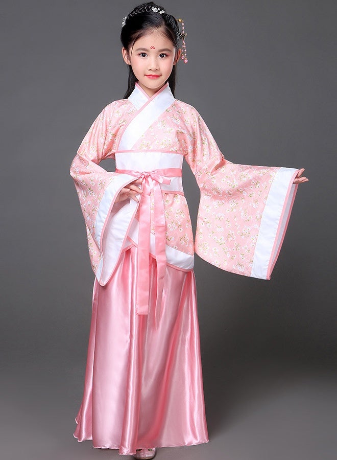 New Retro Chinese Hanfu Dress Imitation of Tang and Song Dynasties Girls' Dress Pink - Image 5