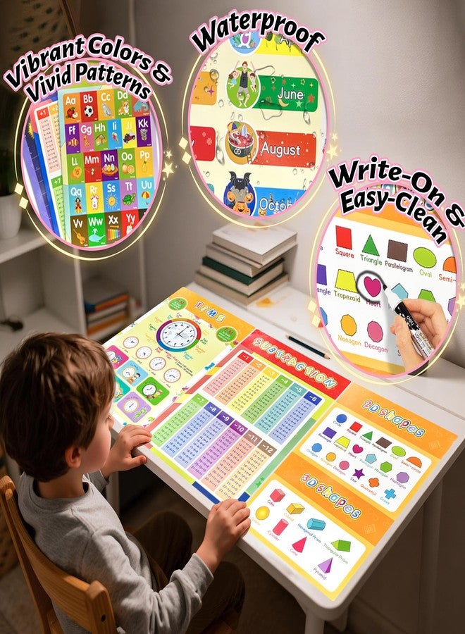 Flamax 16 Packs 16.7 " x 11 " Laminated Learning Posters for Toddlers 1-3, Toddler Educational Poster for Classroom with Glue Dots, Homeschool Toddler Educational Poster, Learning Posters for Toddlers 1-3 - Image 5