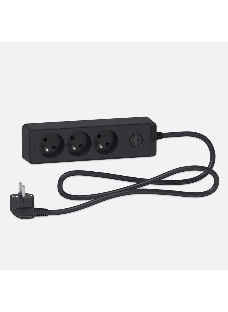 Schneider Unica 3 Way 3 Meter Group Socket Black 