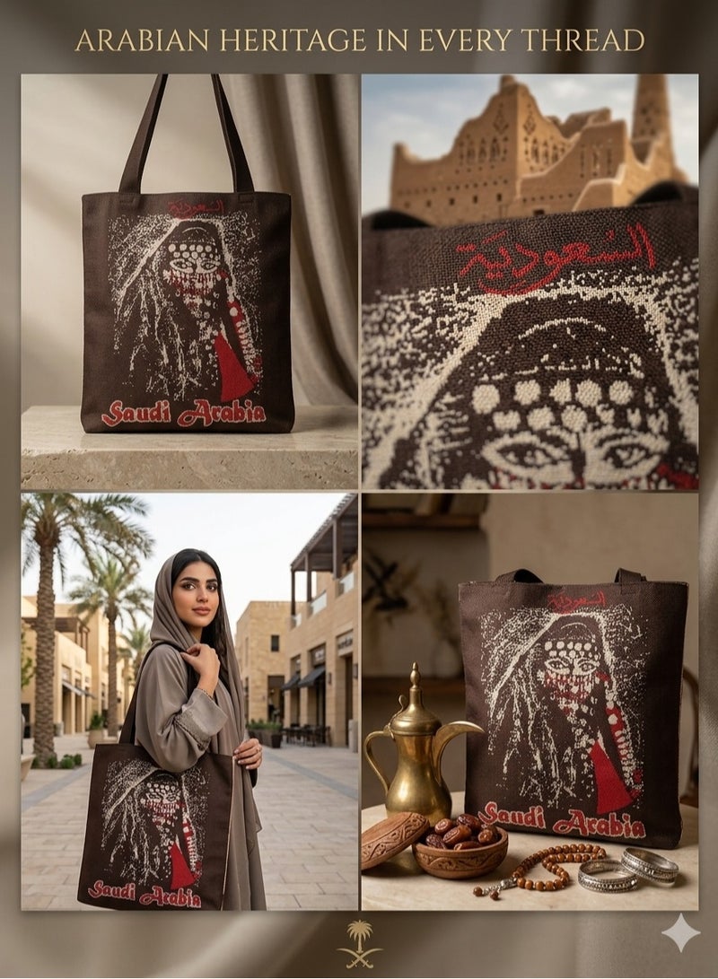 Authentic Saudi-style canvas tote bag – a versatile everyday bag.