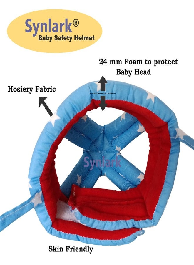 Synlark® Baby Safety Helmet Infant Toddler Breathable and Adjustable Head Cushion Bumper Bonnet for Running Walking Crawling (Star-Blue) - Image 4
