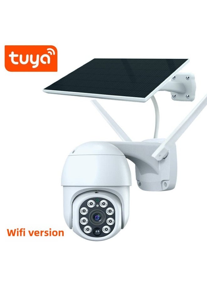 Generic Tuya Tuya Solar Surveillance Camera Outdoor Waterproof 4g Camera Mobile Phone Remote Hd Monitor-Body Color:Wifi Version Tuya Solar Camera + 128g Memory Card  - Image 1