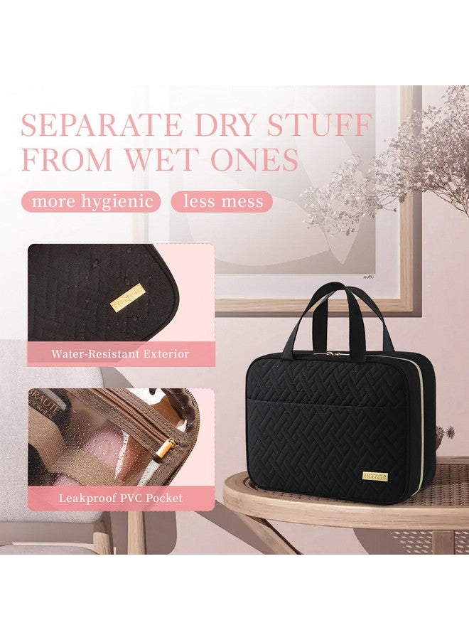 HOTOR Travel Toiletry Bag - Toiletry Bag w/Hanging Hook - Spacious Toiletry Bag for Women & Men, Makeup Bag/Big Comparment, Waterproof for Travel Accessories, Travel Essentials, Large, Black - Image 5