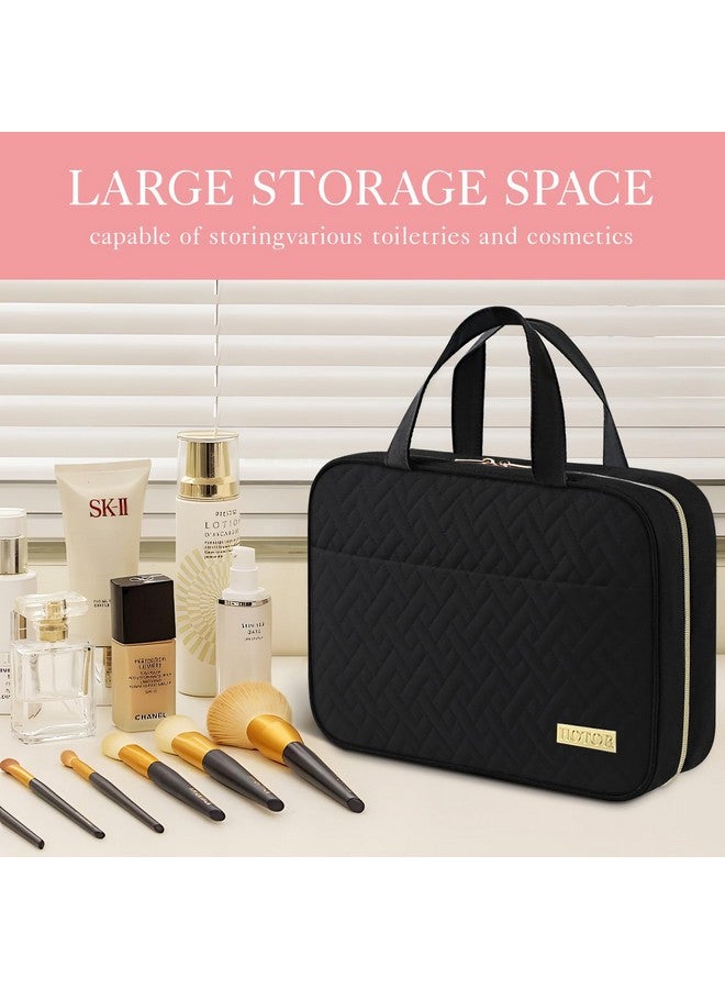 HOTOR Travel Toiletry Bag - Toiletry Bag w/Hanging Hook - Spacious Toiletry Bag for Women & Men, Makeup Bag/Big Comparment, Waterproof for Travel Accessories, Travel Essentials, Large, Black - Image 2