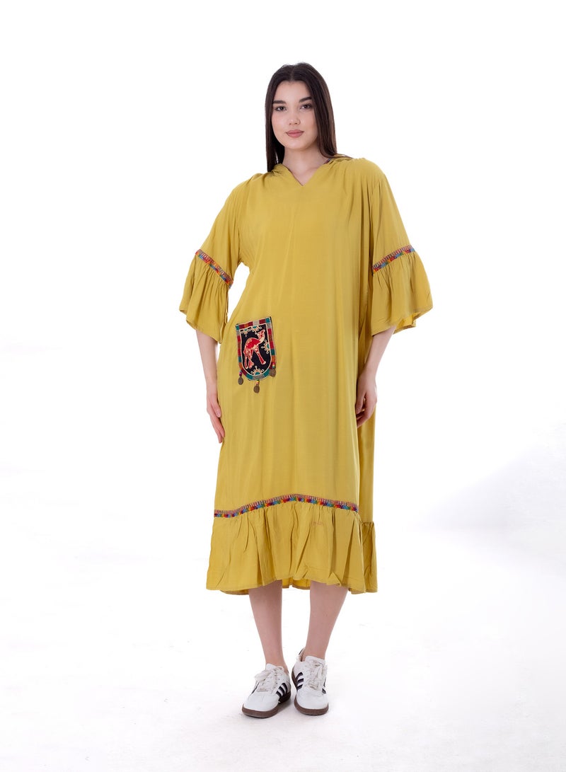 BEBO Women's short printed long sleeve dress, free size, suitable for weight from 60 to 85 kg approximately  - Image 1