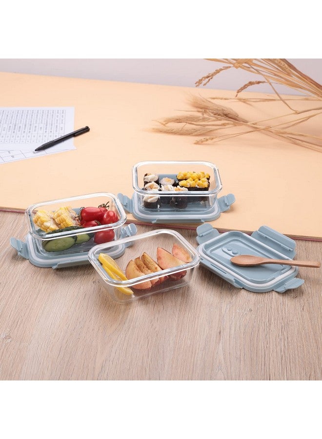 The Better Home Borosilicate Glass Lunch Box Set of 3 (410 ml Each) | Tiffin Box for Office for Men Women |Lunch Box for Women School Kids |Microwave Safe Leak Proof Airtight Lunch Boxes (Blue) - Image 5