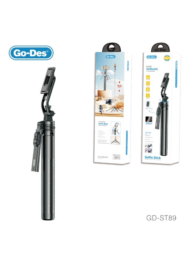 جو-ديز عصا سيلفي مرنة بتقنية بلوتوث من Octopus قابلة للتمديد مع رأس كروي ومشبك هاتف قابل للفصل - Image 1