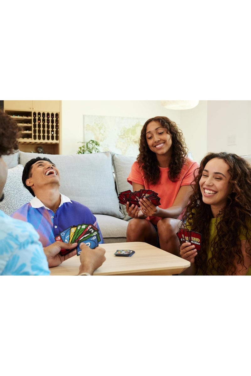 ماتيل جيمز لعبة الورق UNO Show ‘Em No Mercy – إصدار شرس من أونو الكلاسيكية بـ168 بطاقة – قواعد خاصة وعقوبات قاسية – مثالية لليالي الألعاب العائلية، الحفلات والسفر – للأعمار 7+ ولعدد 2 إلى 6 لاعبين - Image 4