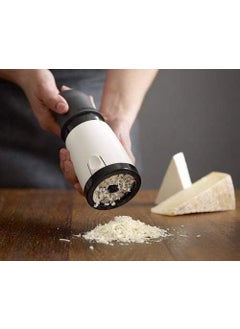 GOVINDGOPAL GOVINDGOPAL Manual Cheese Mill Grinder Grater Slicer Shredder Hand Tool with 2 Changeable BladesStainless Steel Chocolate Cutter Chopper Kitchen Seasoning Grinding Baking Cheese Slicer Black White  - Image 2