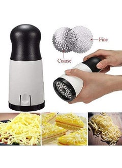 GOVINDGOPAL GOVINDGOPAL Manual Cheese Mill Grinder Grater Slicer Shredder Hand Tool with 2 Changeable BladesStainless Steel Chocolate Cutter Chopper Kitchen Seasoning Grinding Baking Cheese Slicer Black White  - Image 4