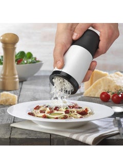 GOVINDGOPAL GOVINDGOPAL Manual Cheese Mill Grinder Grater Slicer Shredder Hand Tool with 2 Changeable BladesStainless Steel Chocolate Cutter Chopper Kitchen Seasoning Grinding Baking Cheese Slicer Black White  - Image 5